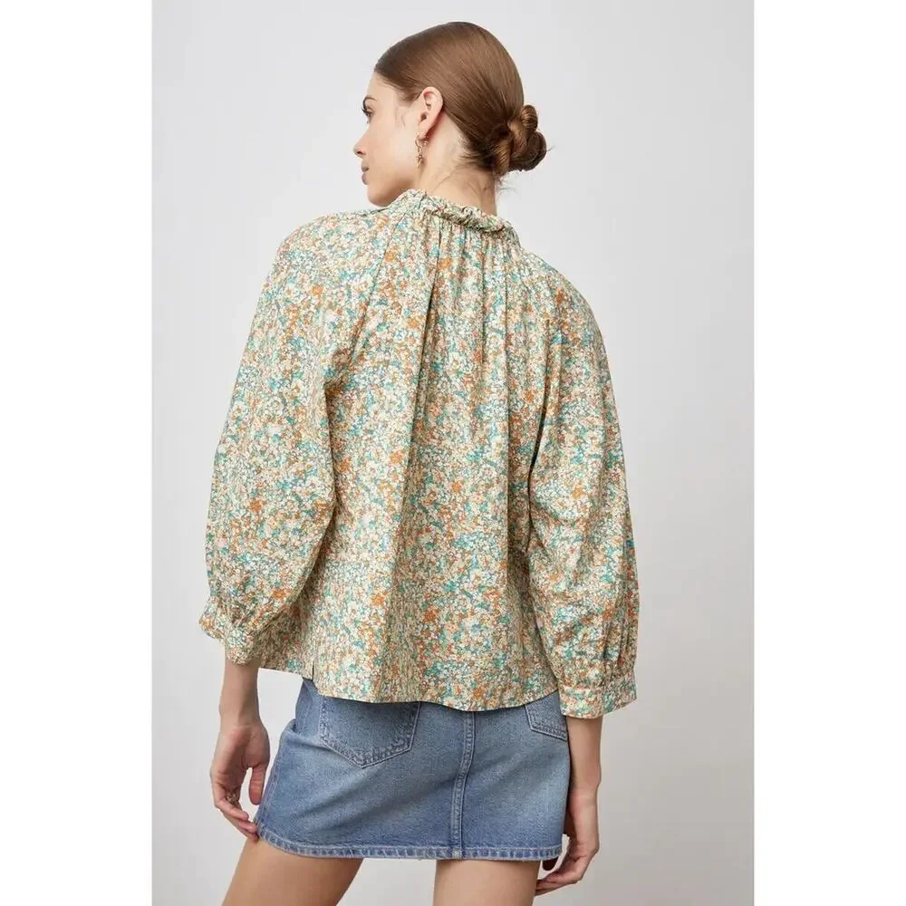 RAILS Amal Floral Blouse Small Long Sleeve Multi Top - Picture 2 of 13